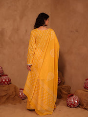Yellow Hand Block Print Cotton Sharara Set