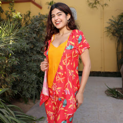 Asheera Orange Printed Co Ord Set