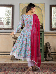Asheera Saadgi Hand Block Angrakha Suit Set