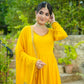 Sakhi Yellow Lace Work Anarkali Suit Set