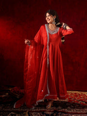 Navya Silk Embroidered Anarkali Suit Set