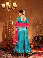 Priyanka Blue Zardozi Anarkali Suit Set