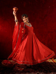 Navya Silk Embroidered Anarkali Suit Set