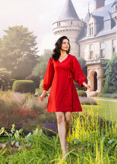 Cherry Red Pure Cotton Dress