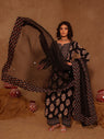 Black Mughal boota Cotton Suit Set
