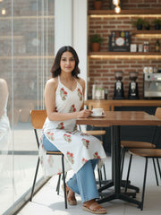 Hand Block Mugal Print White Cotton Kurti