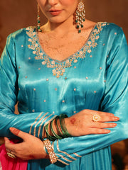 Priyanka Blue Zardozi Anarkali Suit Set