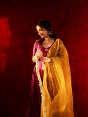 Lavanya Violet Hand Embroidered Anarkali Set