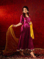 Lavanya Violet Hand Embroidered Anarkali Set