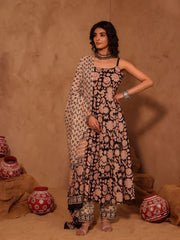 Aaradhya Hand Block Print Cotton A-Line Kurta Set