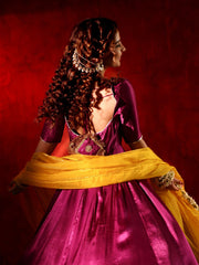Lavanya Violet Hand Embroidered Anarkali Set