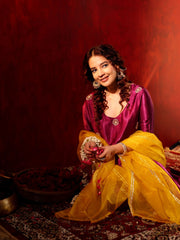 Lavanya Violet Hand Embroidered Anarkali Set