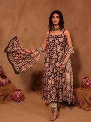 Aaradhya Hand Block Print Cotton A-Line Kurta Set