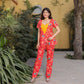 Asheera Orange Printed Co Ord Set