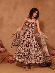 Aaradhya Hand Block Print Cotton A-Line Kurta Set