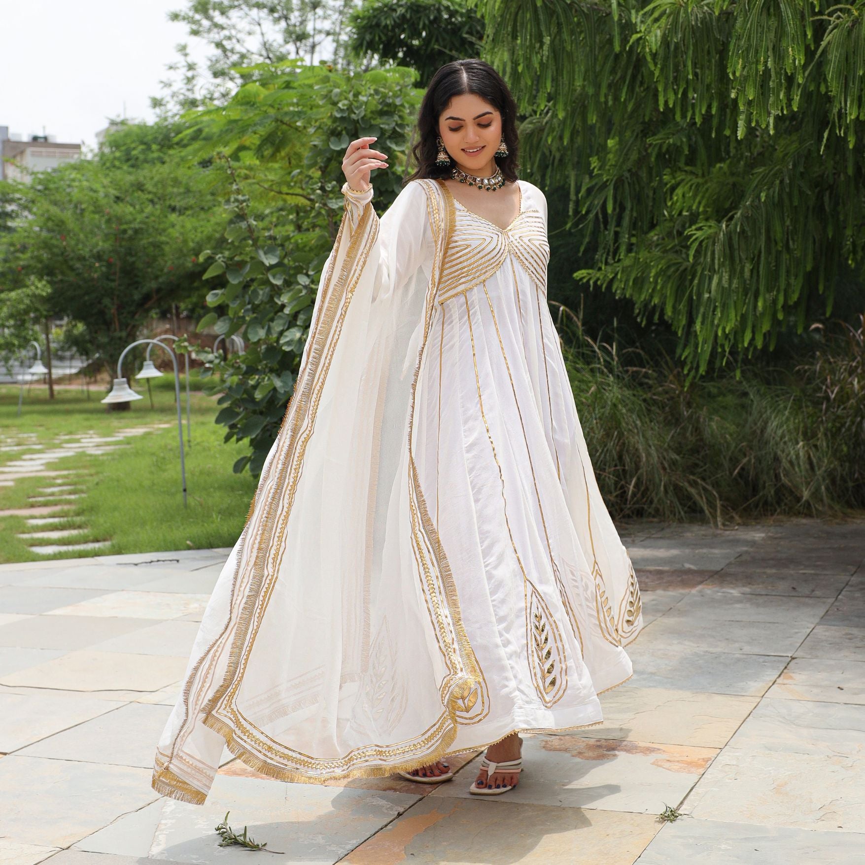 Gota Work On White Dress White Party Wear Pakistani Dresses Store