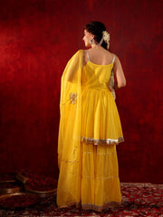 Leela Yellow Cotton Sharara Set