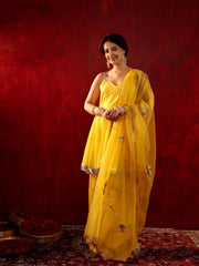 Leela Yellow Cotton Sharara Set