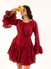 Wine Hakooba Mini Dress