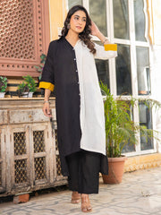 Asheera Black ColorBlock Kurta Co Ord Set
