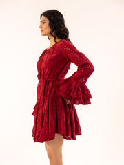 Wine Hakooba Mini Dress