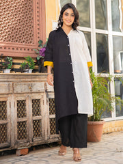 Asheera Black ColorBlock Kurta Co Ord Set