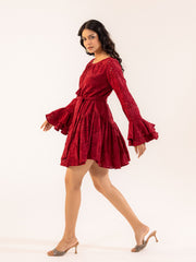 Wine Hakooba Mini Dress