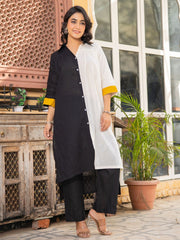 Asheera Black ColorBlock Kurta Co Ord Set