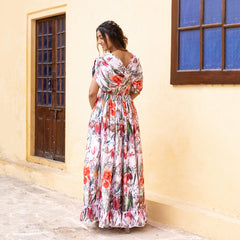 Eliza Floral Print Gown Dress