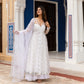 Snow white Embroidered Gown Anarkali Suit Set