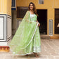 Alia Green Satin Anarkali Suit Set