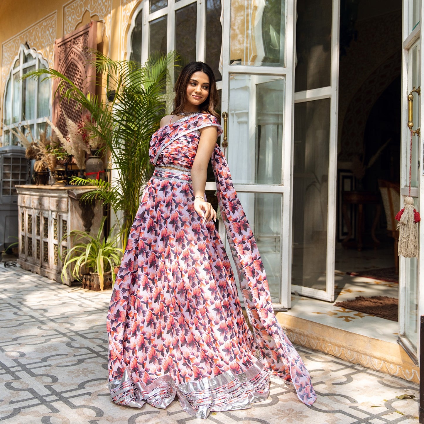 Noor Georgette  Floral Lehnga Set