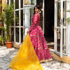 Ruhaniyat Chanderi Floral Lehnga Set