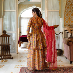 Yellow Sharara Suit Set