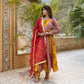 Sahiba Floral Hand Block Pure Cotton Anarkali Suit Set