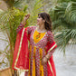 Sahiba Floral Hand Block Pure Cotton Anarkali Suit Set