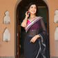 Asheera Black Georgette Gota Work Pre Drape 1 min ruffle Saree