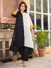 Asheera Black ColorBlock Kurta Co Ord Set