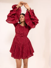 Wine Hakooba Mini Dress