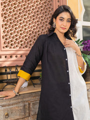 Asheera Black ColorBlock Kurta Co Ord Set