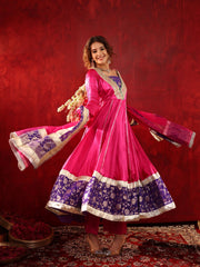 Gulabi Adaa Silk Anarkali Suit Set