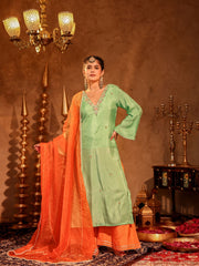 Bedamati Silk Zardozi Suit Set