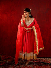Khwahish Silk Gota Work Anarkali Suit Set