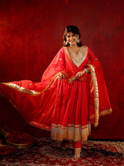 Khwahish Silk Gota Work Anarkali Suit Set