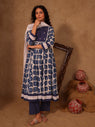 Baani Indigo Blue Dabu Hand Block Cotton Anarkali Set