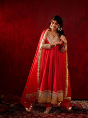 Khwahish Silk Gota Work Anarkali Suit Set