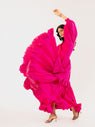 Fuchsia - Magenta Cotton Tiered Maxi Dress with Ruffle Detail
