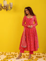 Seerat Pink Bandhani Anarkali Suit Set