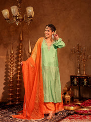 Bedamati Silk Zardozi Suit Set