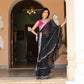 Asheera Black Georgette Gota Work Pre Drape 1 min ruffle Saree